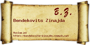 Bendekovits Zinajda névjegykártya